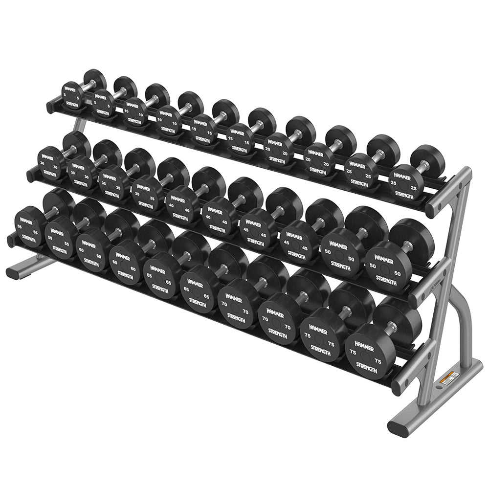 Life Fitness 3-Tier Long Saddle Dumbbell Rack (5-75) For Sale